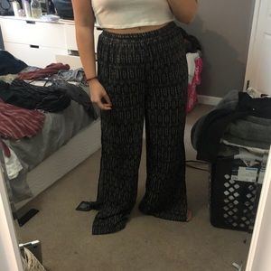 Wide leg slit pants